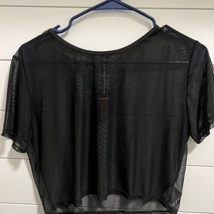 Cropped Mesh T-Shirt